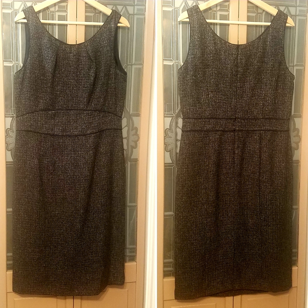Hobbs London Gray and Black Tweed Dress, UK 14